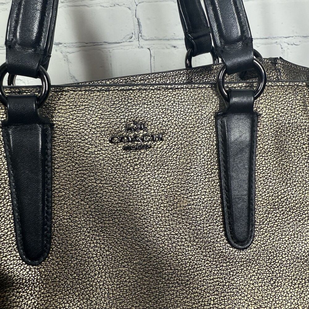Coach Crosbody Bag Mini Carryall in Metallic Leather Handbag Party Colorblock - Picture 16 of 16